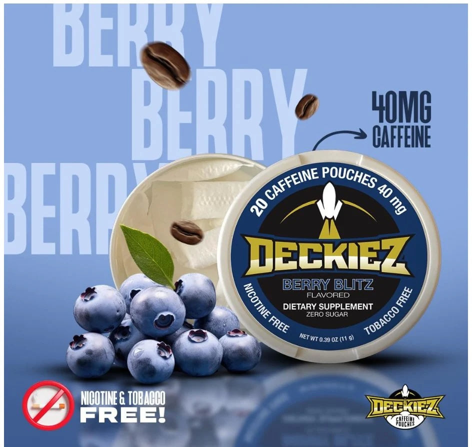 Deckiez Berry Blitz Flavored Caffeine Pouches - Lip Pillow Inc.