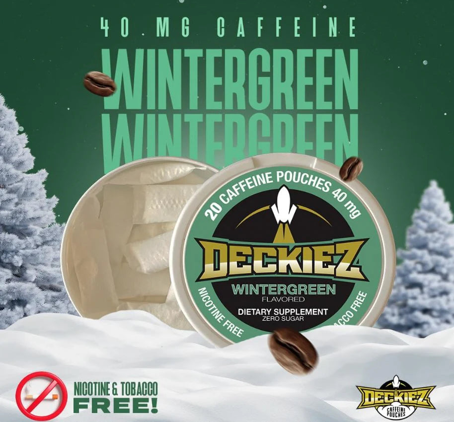 Deckiez Wintergreen Flavored Caffeine Pouches - Lip Pillow Inc.